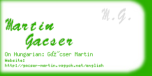 martin gacser business card